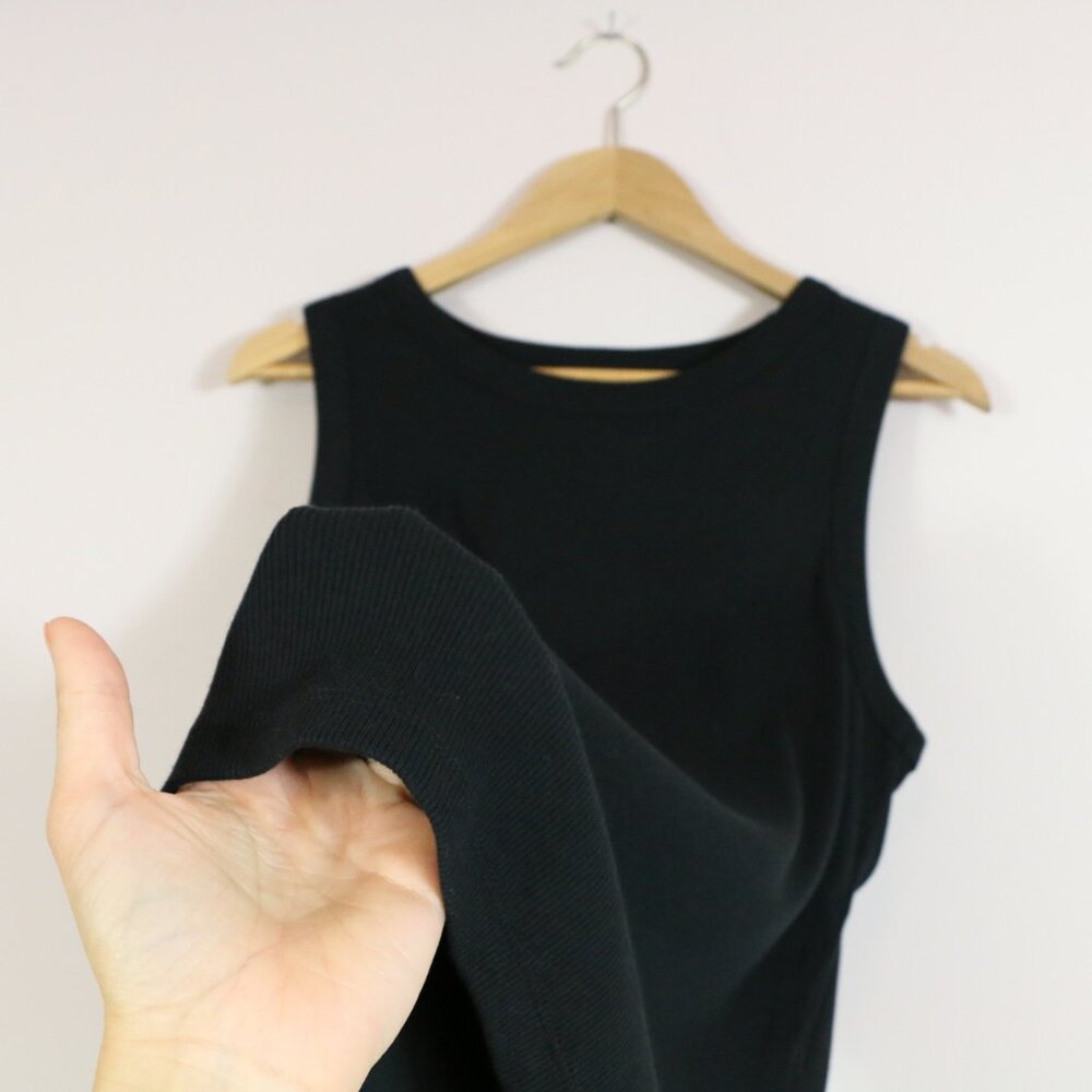 *George Black Ribbed Tank Top